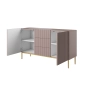 Komoda Nicole 150 cm z szufladami i półkami - antyczny róż / złote nóżki - Limitowana oferta